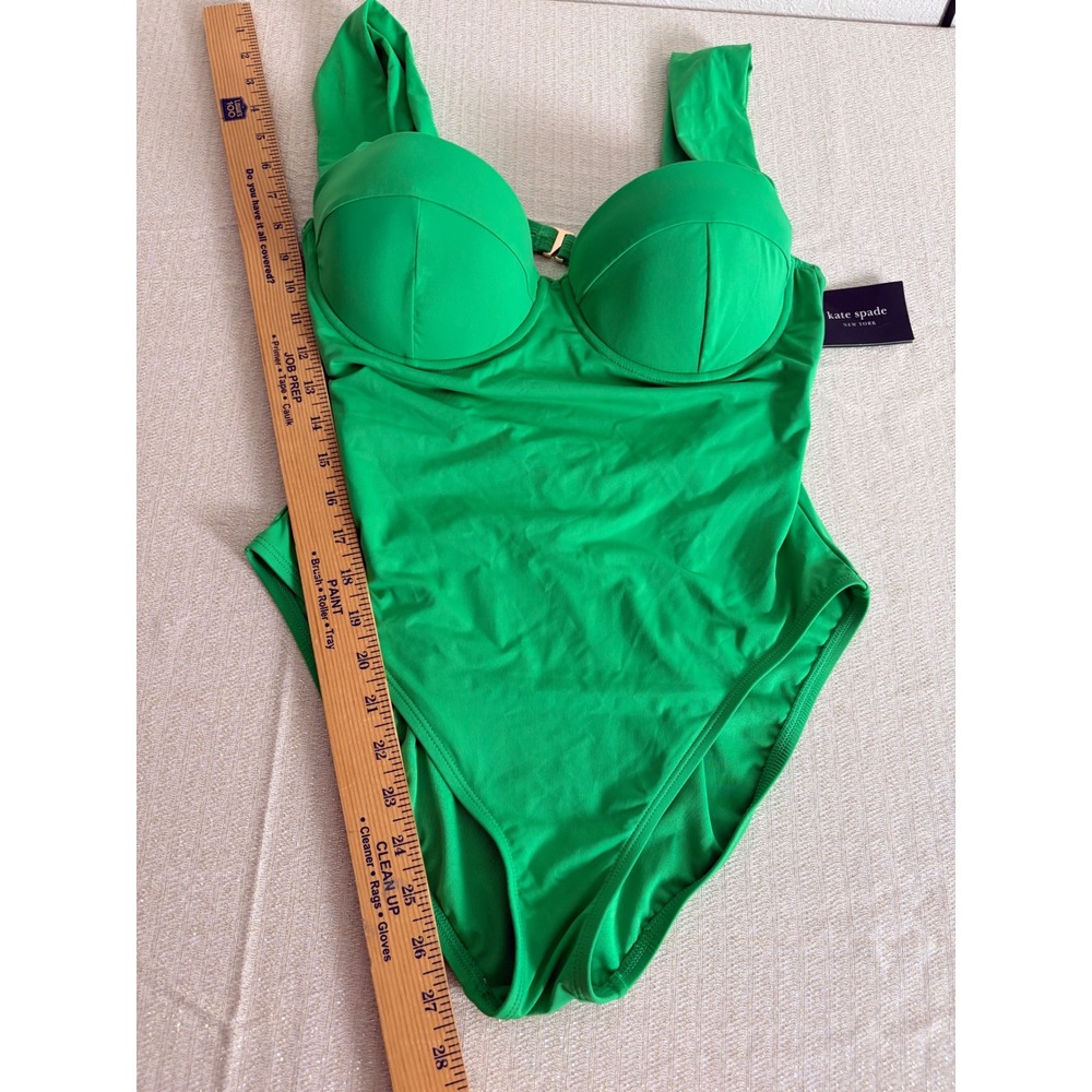 kate spade Vibrant Green Molded Cup One-Piece Swimsuit - Picture 9 of 10